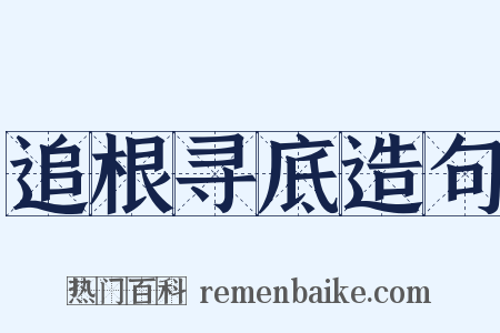 追根寻底造句是什么意思的图片